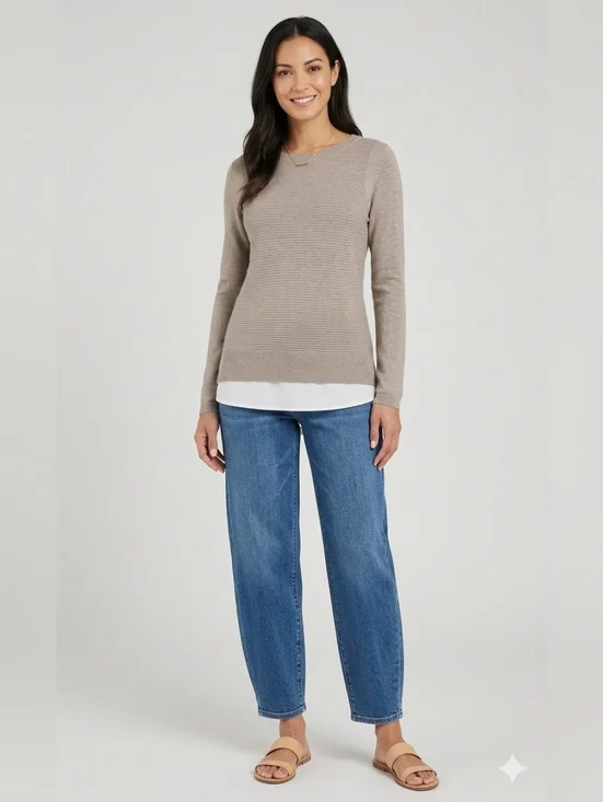 HILARY RADLEY - Tan Ribbed Tunlnic - Picture 2 of 7